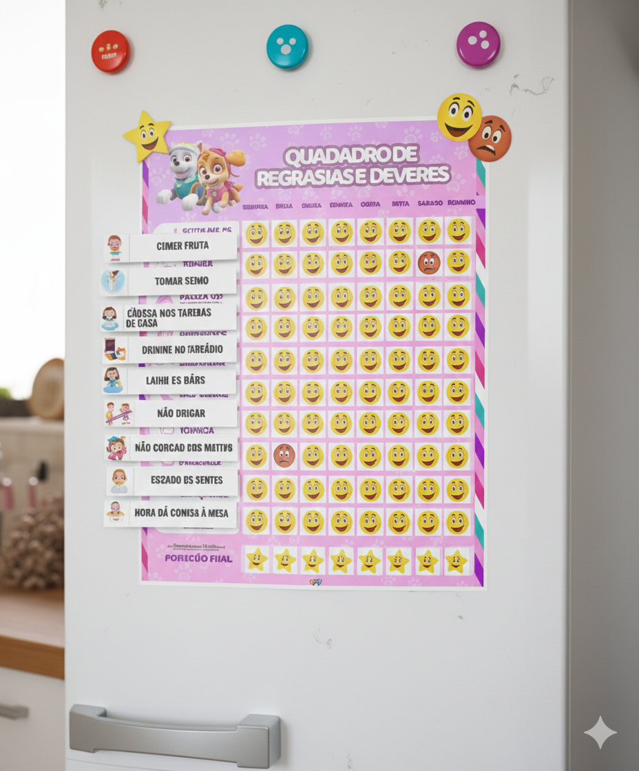 Quadro De Tarefas Infantil (30x40) Meninas - Variados