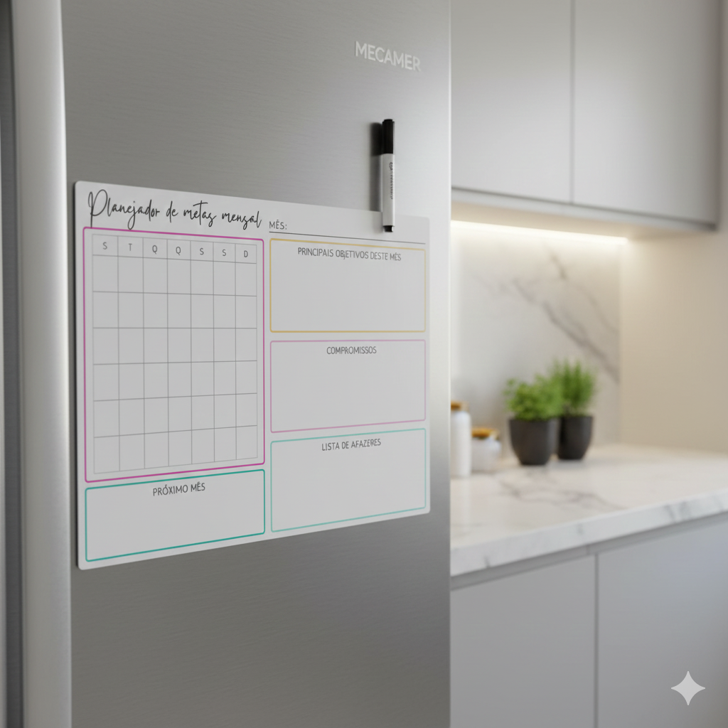 Lousa Magnética Imã De Geladeira Grande Porta Recados Calendário