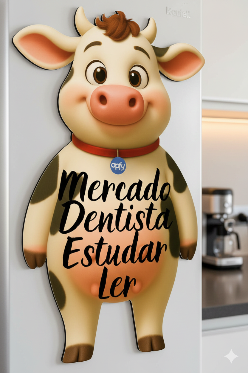 Ímã De Geladeira Vaca Grande (40 X 28 Cm) - Lousa Magn.