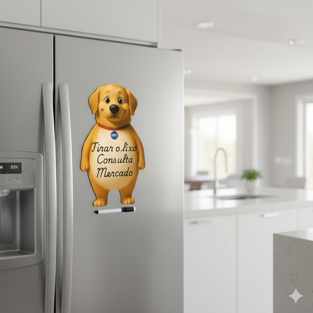 Ímã De Geladeira Golden Retriever Grande (a3) - Lousa Magn.