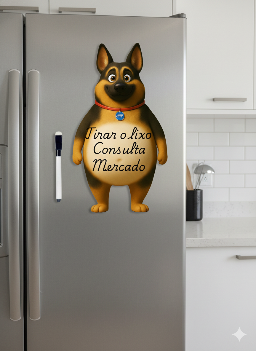 Ímã De Geladeira Pastor Alemão Grande (a3) - Lousa Magn.