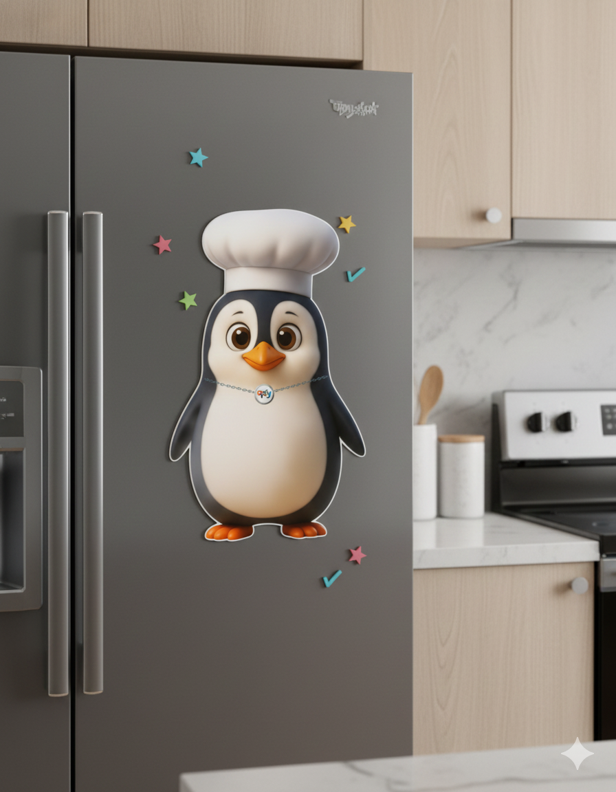 Ímã De Geladeira Pinguim Grande (40x28) - Lousa Magn.