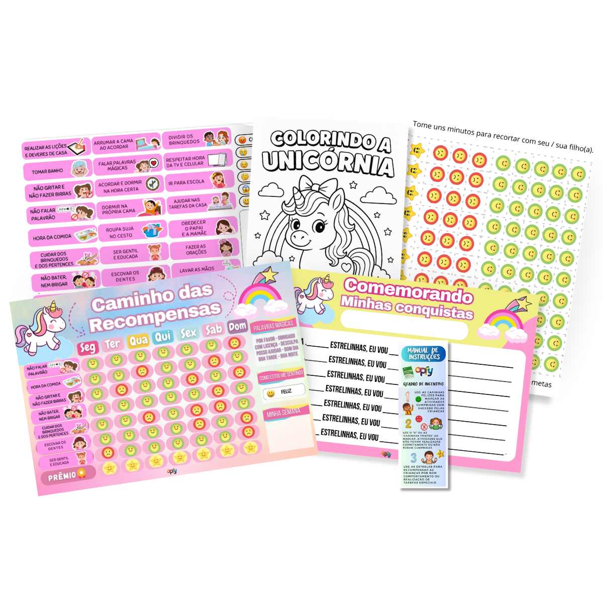 Quadro De Regras Tarefas Incentivo Imã Unicórnio 30x40