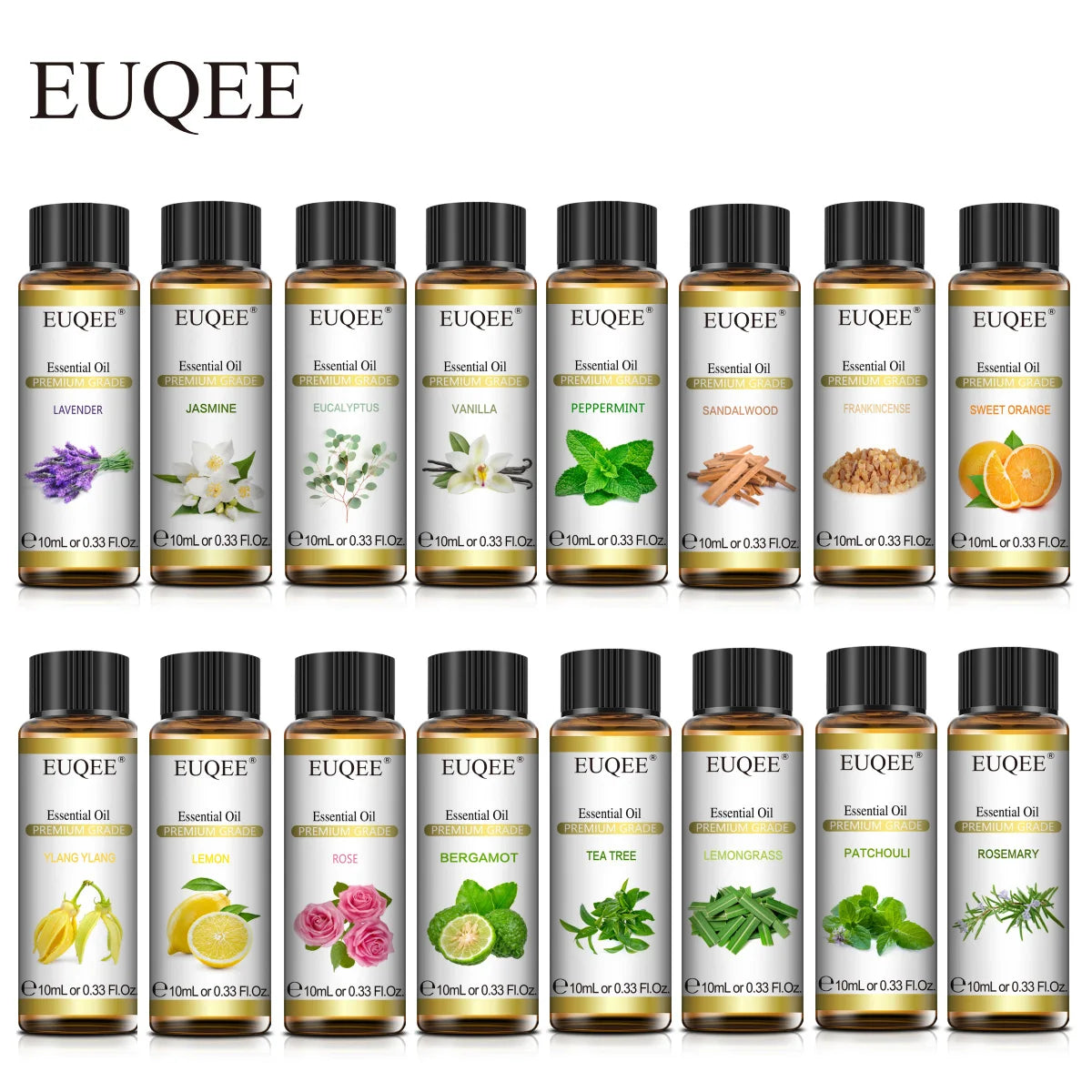 Óleo Essencial Natural EUQEE: Aromaterapia com Qualidade Premium 10ml!