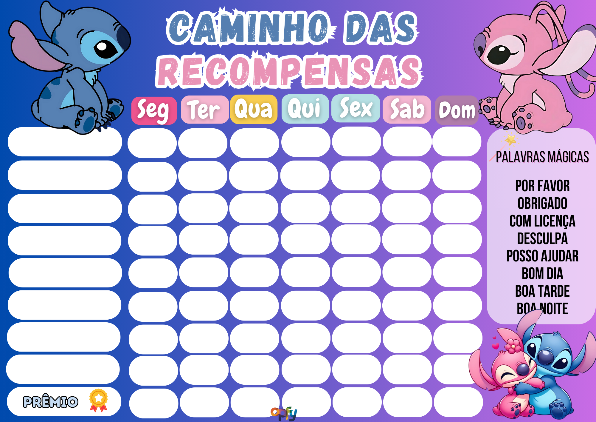 Quadro De Incentivo Infantil Stitch E Angel
