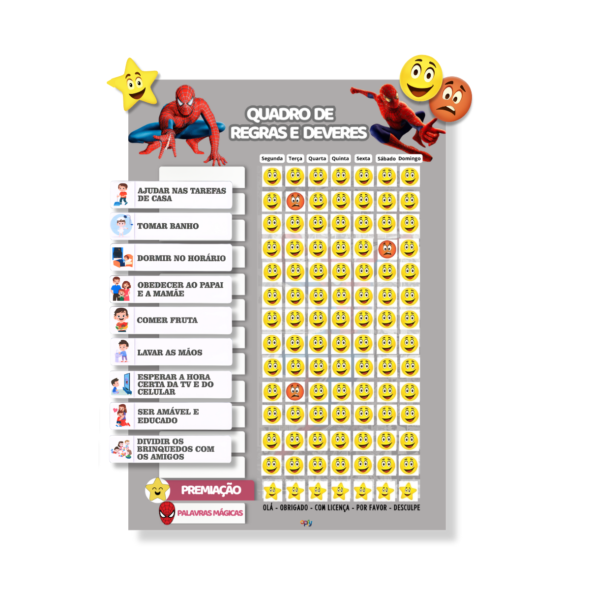 Quadro De Incentivo Infantil H. Aranha De Parede