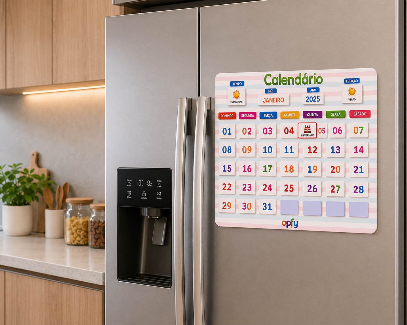 Quadro Educativo Infantil Calendário Interativo