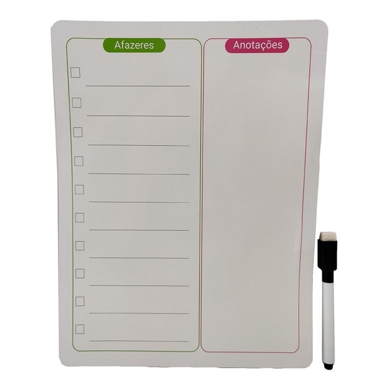 Kit 5 Lousa Magnética Planner Imã Geladeira Porta Recados