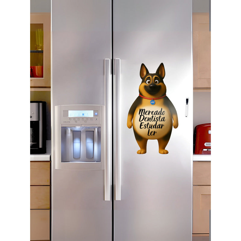 Ímã De Geladeira Pastor Alemão Grande (a3) - Lousa Magn.