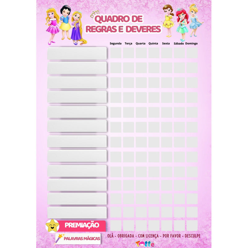 Quadro De Regras Infantil Educativo - 24 Regras  Magnetico