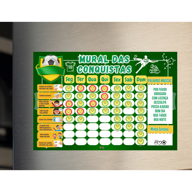 Quadro Rotina Infantil Tema Futebol De Parede