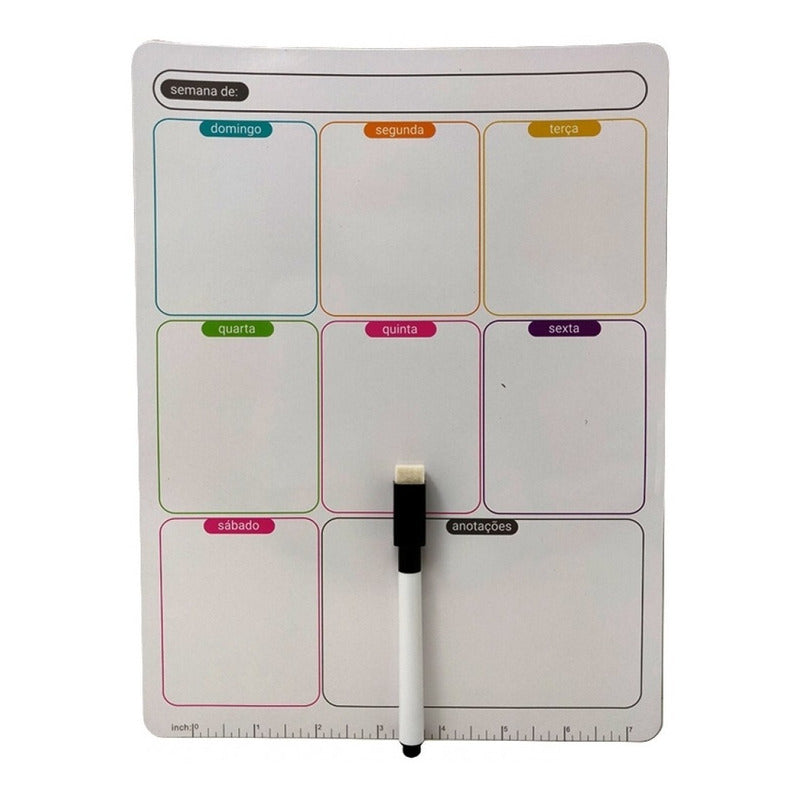 Kit 5 Lousa Magnética Planner Imã Geladeira Porta Recados