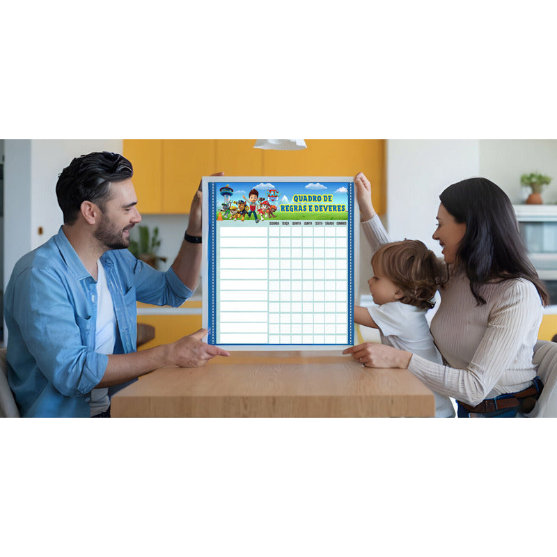 Quadro De Rotina Infantil De Geladeira Imantado Lavavel