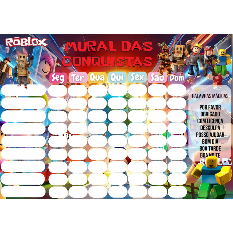 Quadro De Incentivo Infantil Roblox