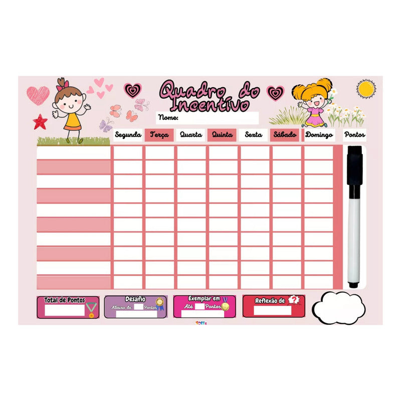Quadro Rotina Semanal E Diário Feminino