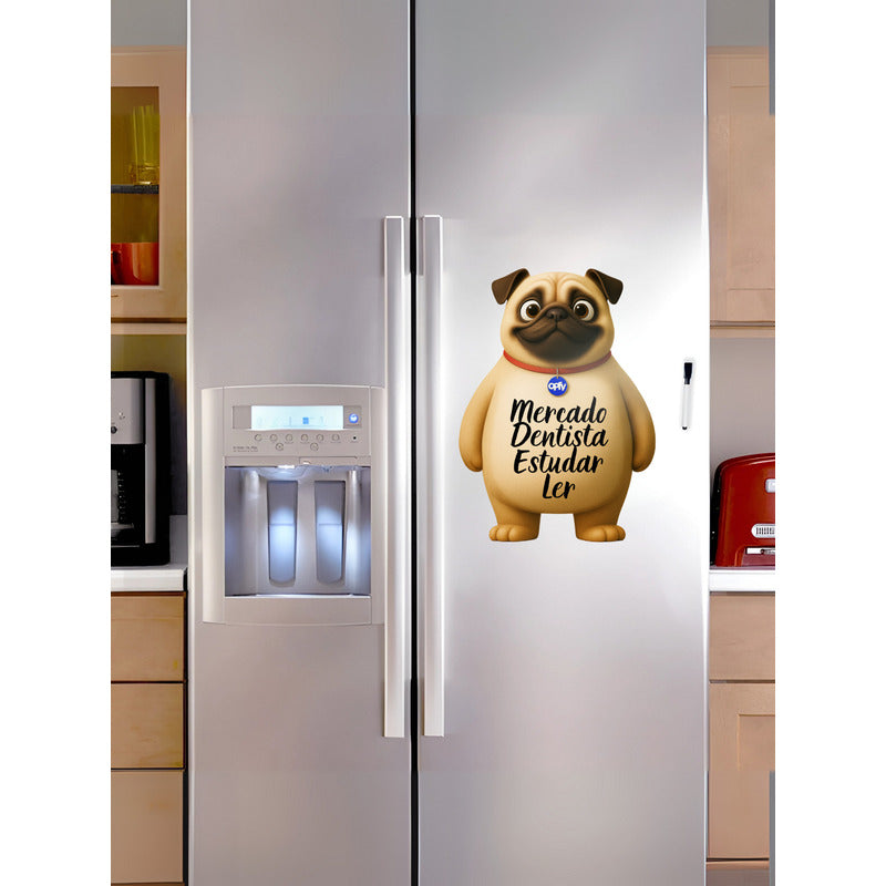 Ímã De Geladeira Pug Grande (40x28) - Lousa Magn.