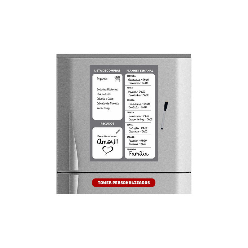 Lousa Magnética Imã Geladeira Caneta Anotação Aviso Lm2