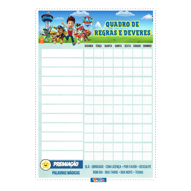 Quadro De Regras Infantil Educativo - 24 Regras  Magnetico