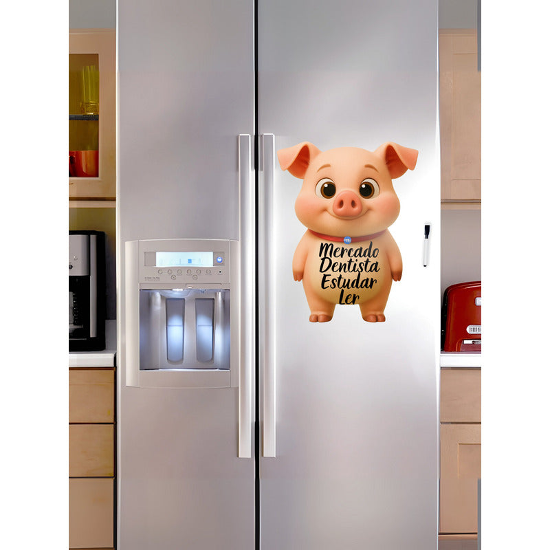 Ímã De Geladeira Porco Grande (40 X 28 Cm) - Lousa Magn.