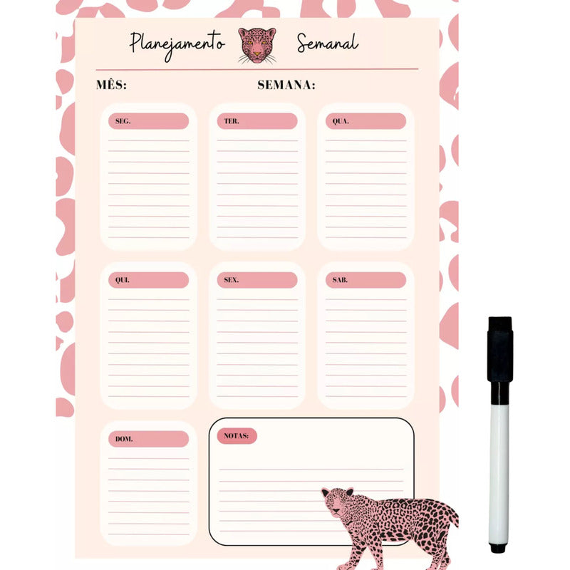 Quadro De Rotinas Diárias E Tarefas Tema Onça