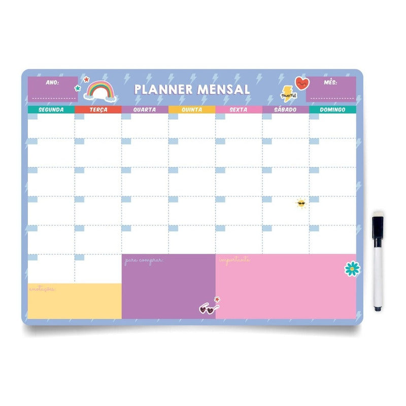 Planner Planejamento Ímã Para Geladeira Imantado Com Caneta