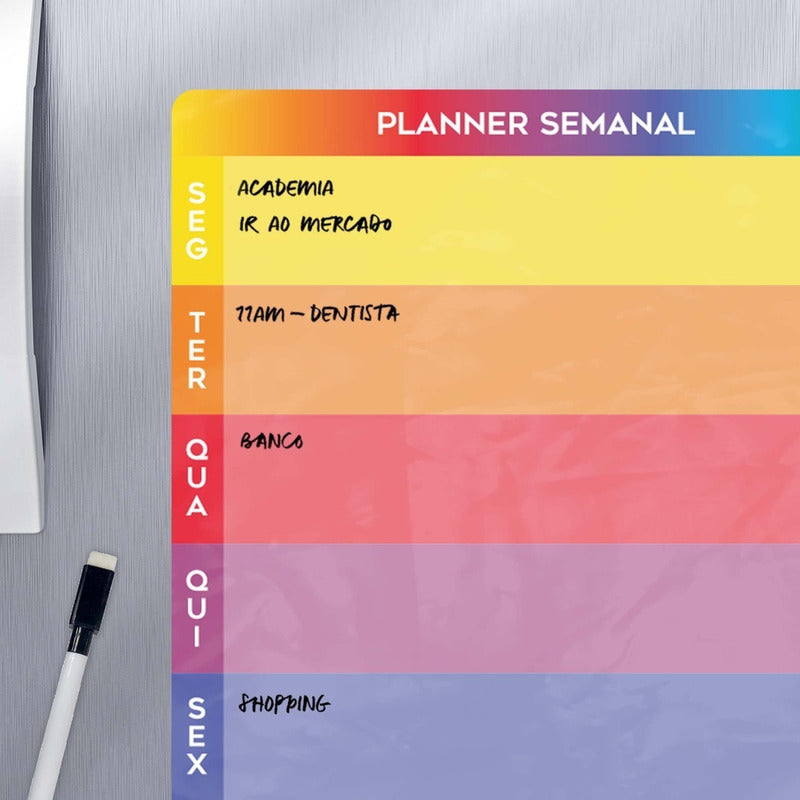 Planner Planejamento Ímã Para Geladeira Imantado Com Caneta