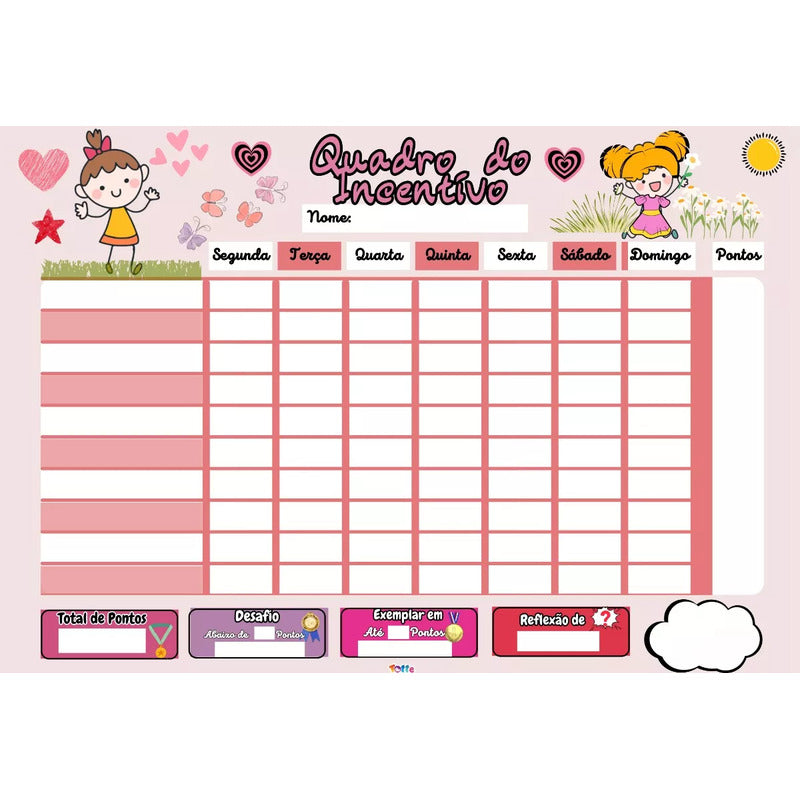 Quadro Rotina Semanal E Diário Feminino