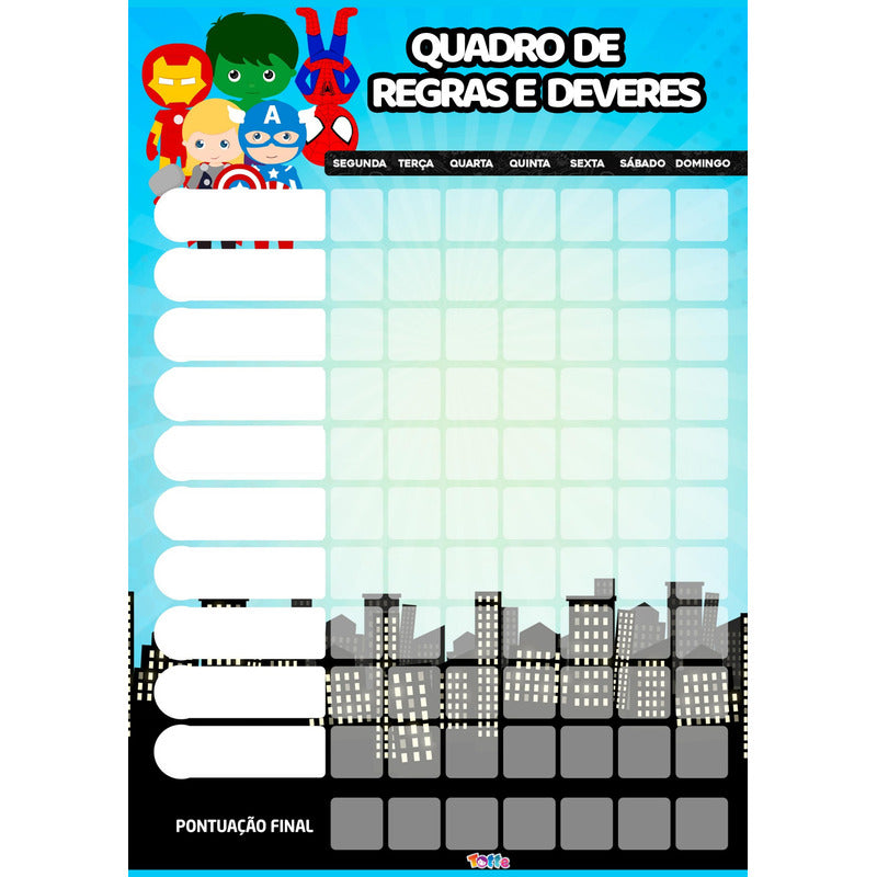 Quadro De Regras Infantil Educativo - 24 Regras  Magnetico