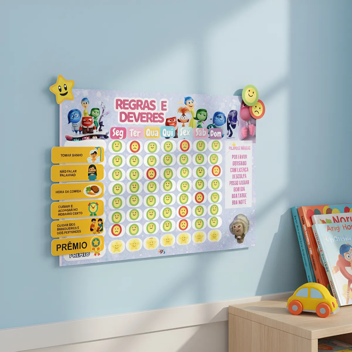 Quadro De Rotina Diária Infantil  Divertidamente De Parede
