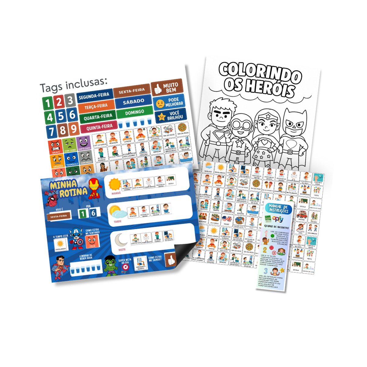 Quadro Educativo Infantil - Minha Rotina