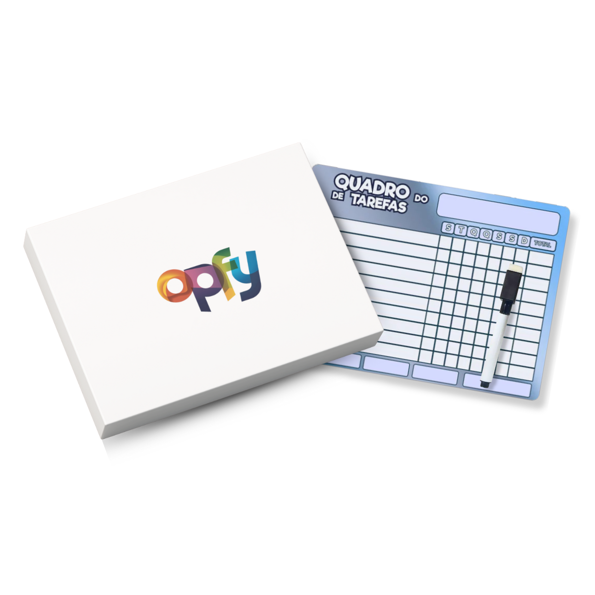 Imã Geladeira Apaga Lista Recado Anotações Planner Semanal 4 Cor Branco