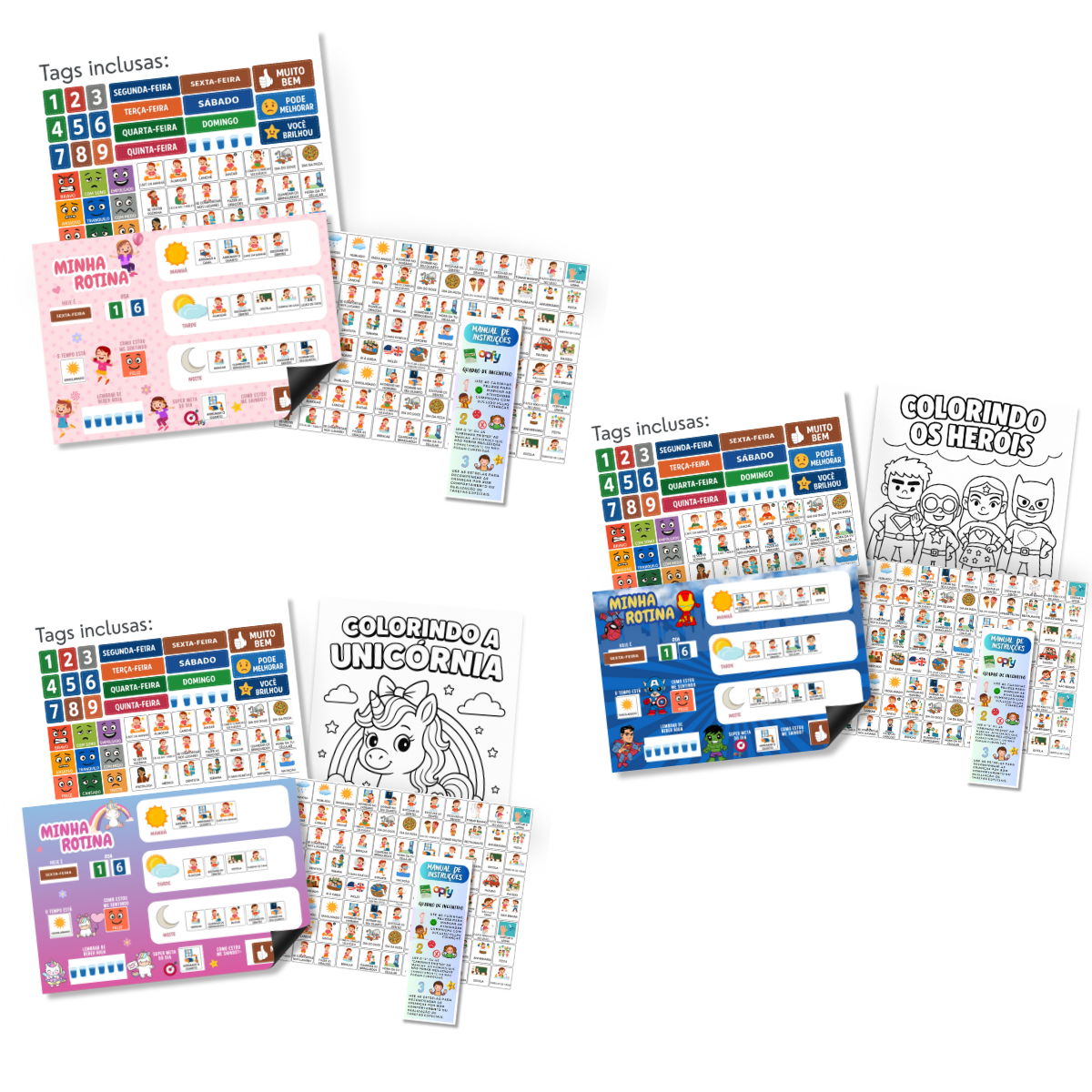 Quadro Educativo Infantil - Minha Rotina