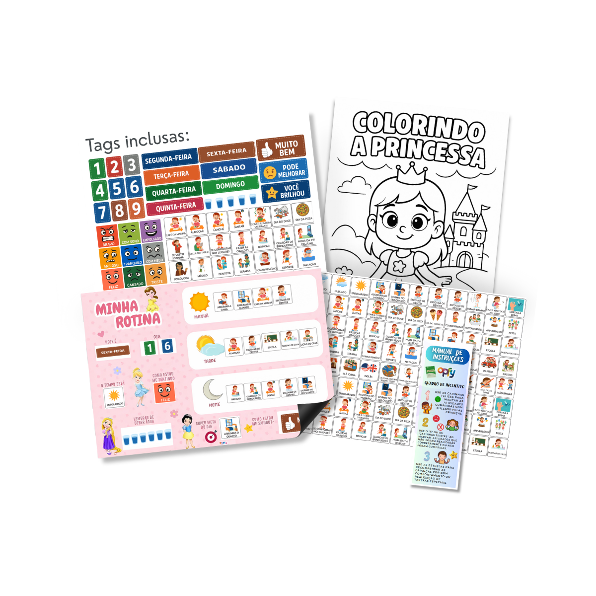 Quadro Educativo Infantil - Minha Rotina