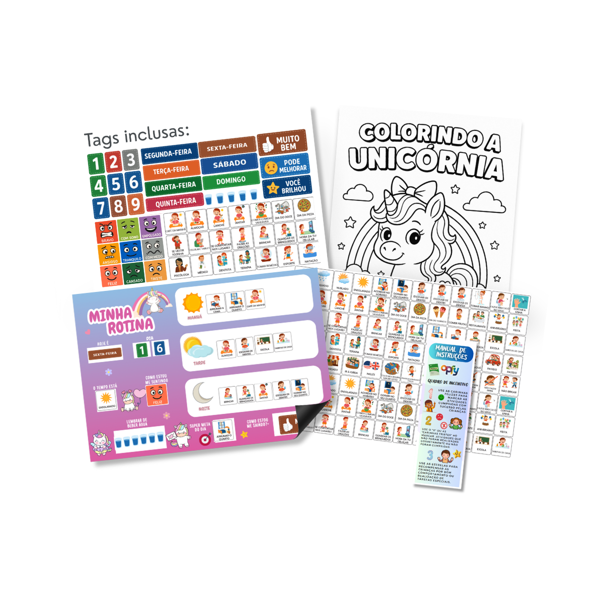 Quadro Educativo Infantil - Minha Rotina