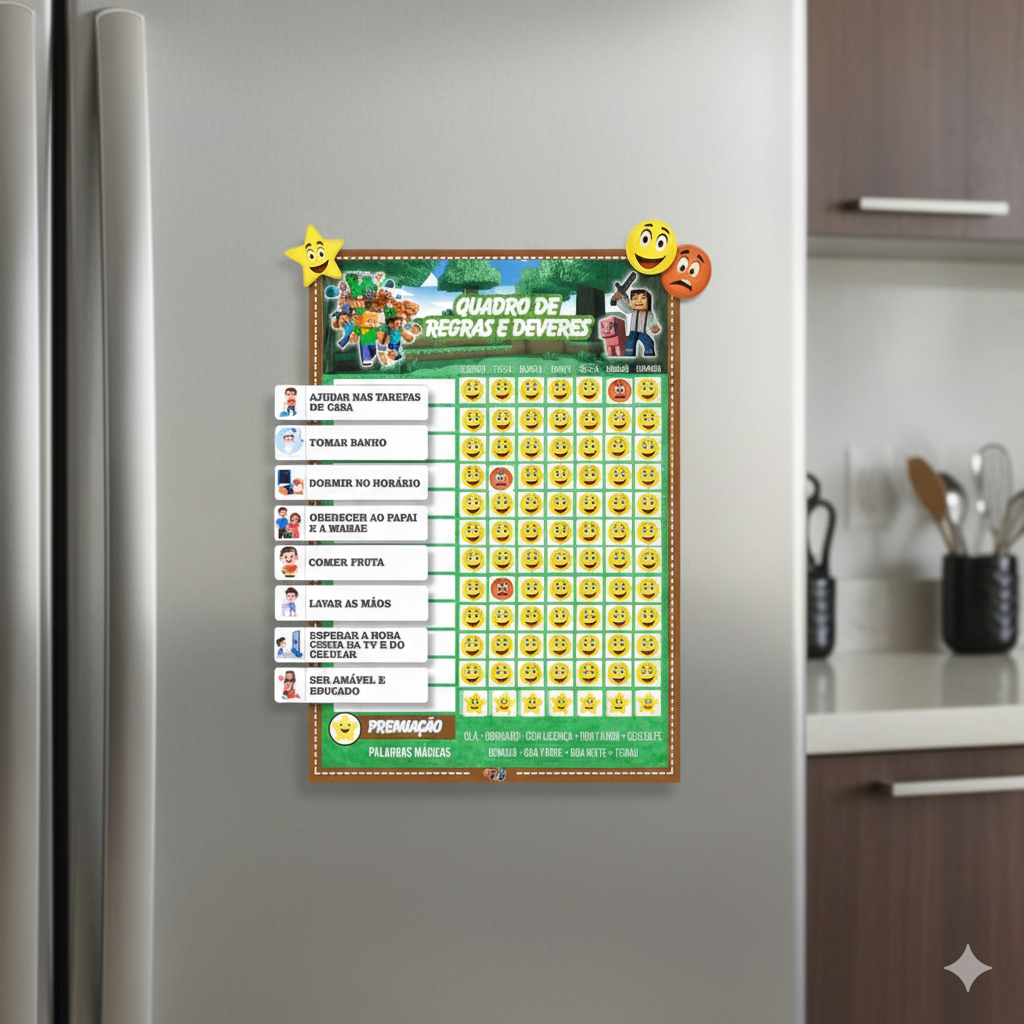 Quadro De Incentivo Infantil Minecraft