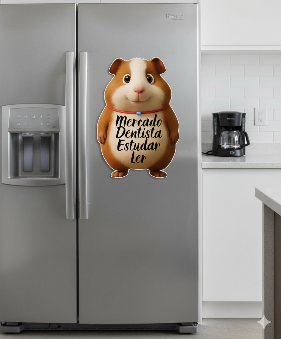 Ímã De Geladeira Hamster Grande (40 X 28 Cm) - Lousa Magn.