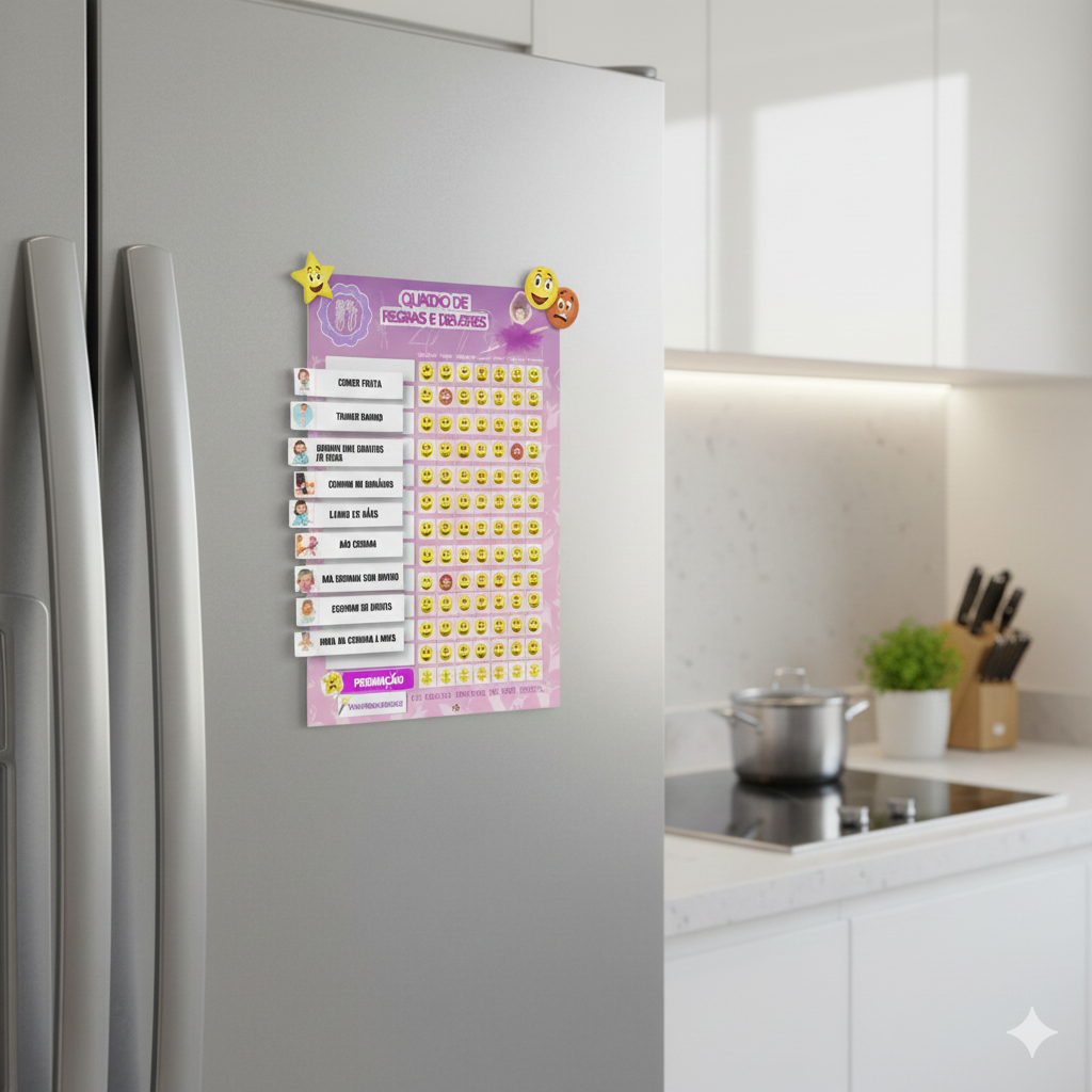 Quadro De Regras Incentivos Tarefas Bailarina Imã Geladeira