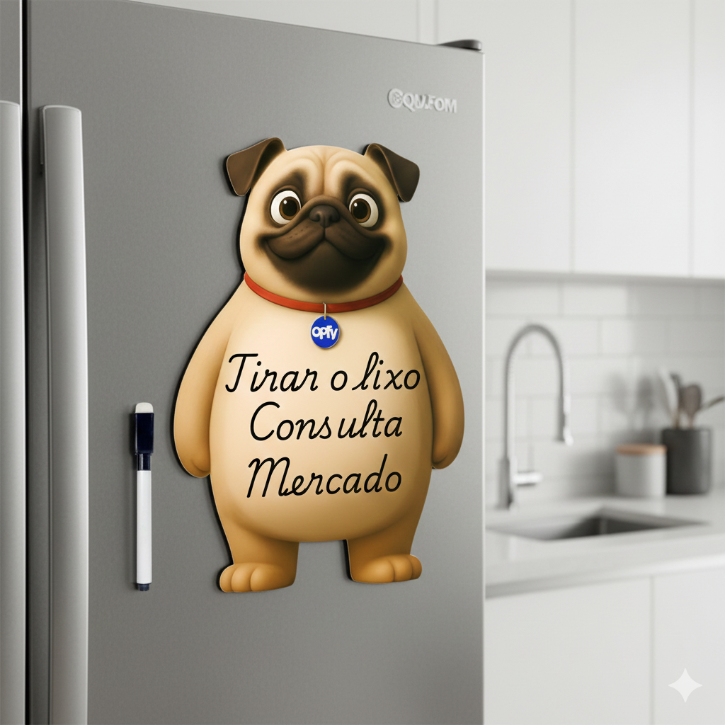 Ímã De Geladeira Pug Grande (40x28) - Lousa Magn.