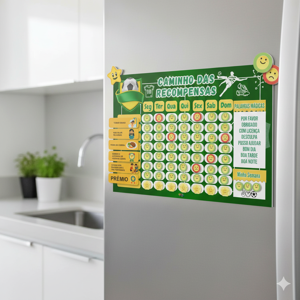 Quadro Rotina Infantil Tema Futebol + Brinde