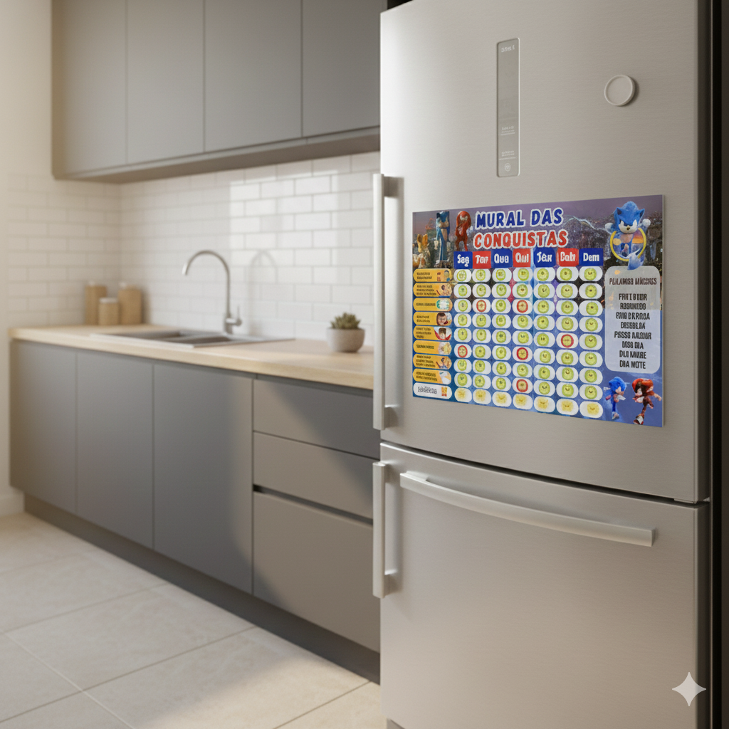 Quadro De Incentivo Infantil Tema Sonic - Opfy