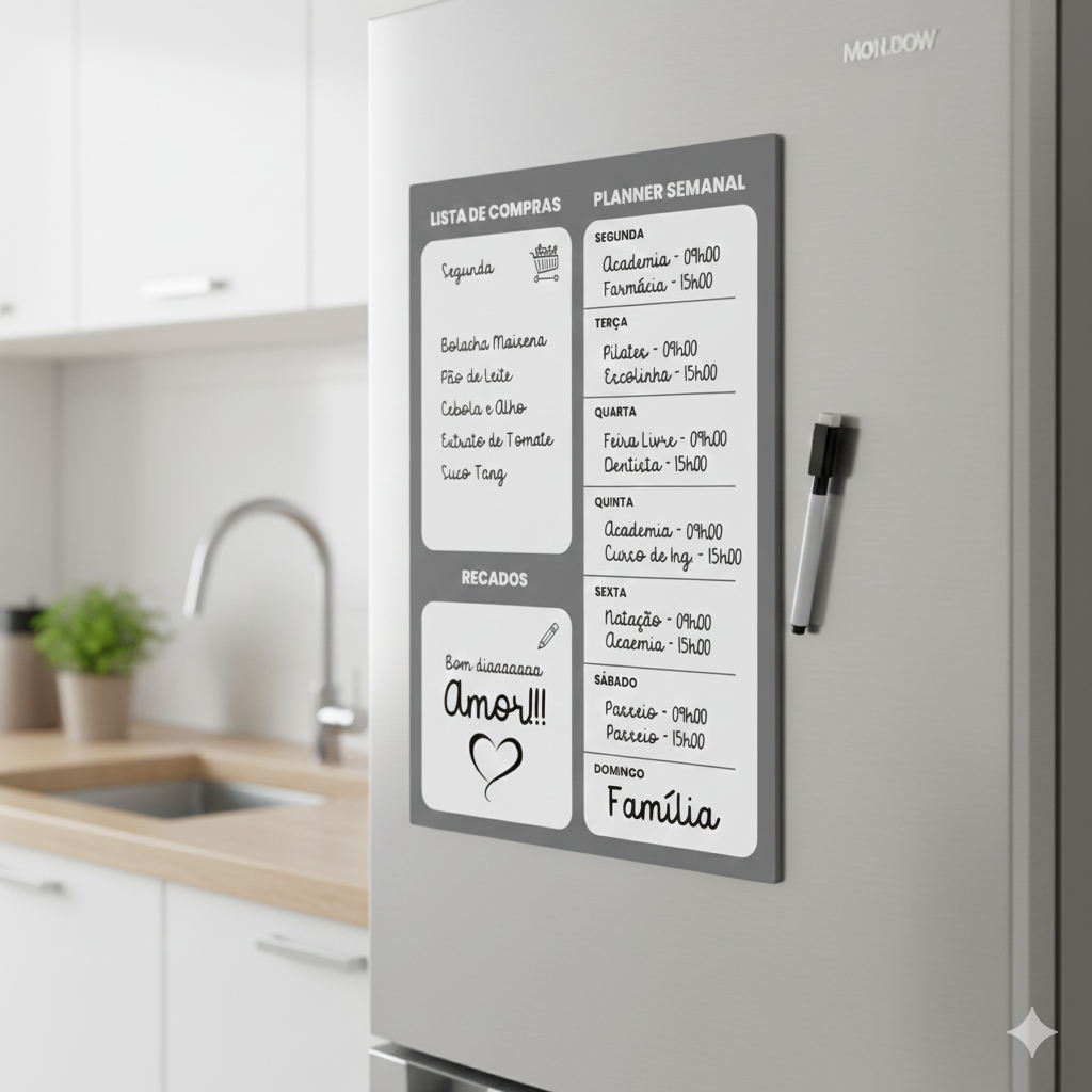 Lousa Magnética Imã Geladeira Caneta Anotação Aviso Lm2