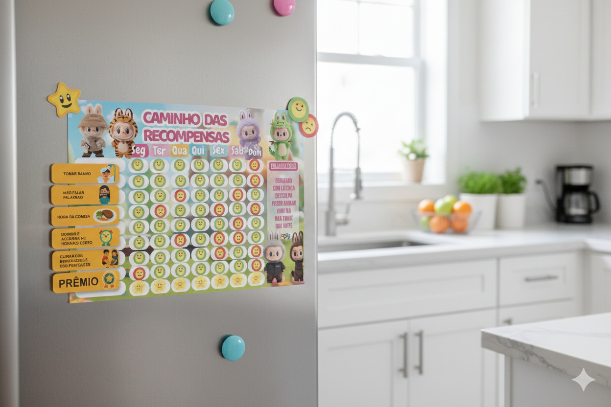 Quadro De Tarefas E Incentivo Infantil Labubu