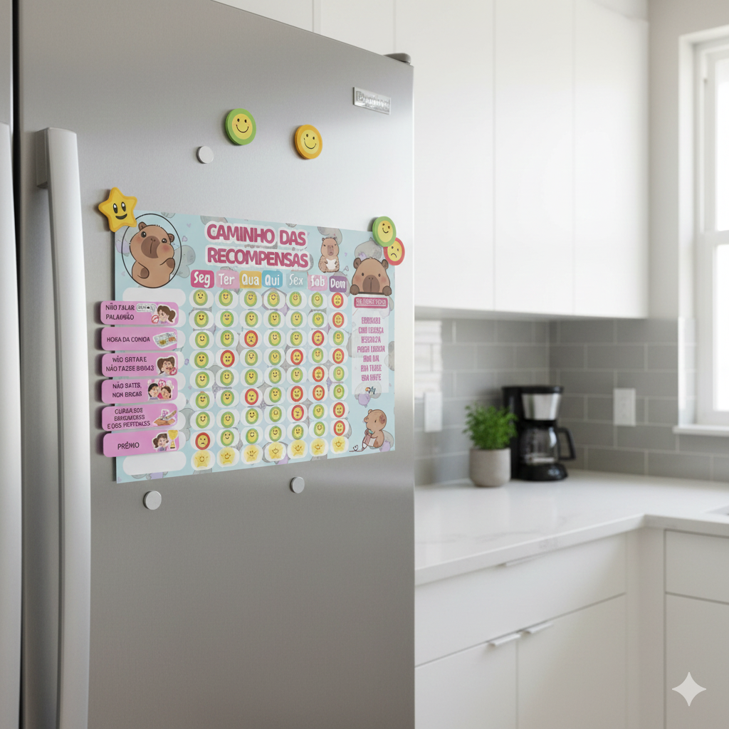 Quadro De Tarefas E Incentivo Infantil Capivara - Opfy Lilás