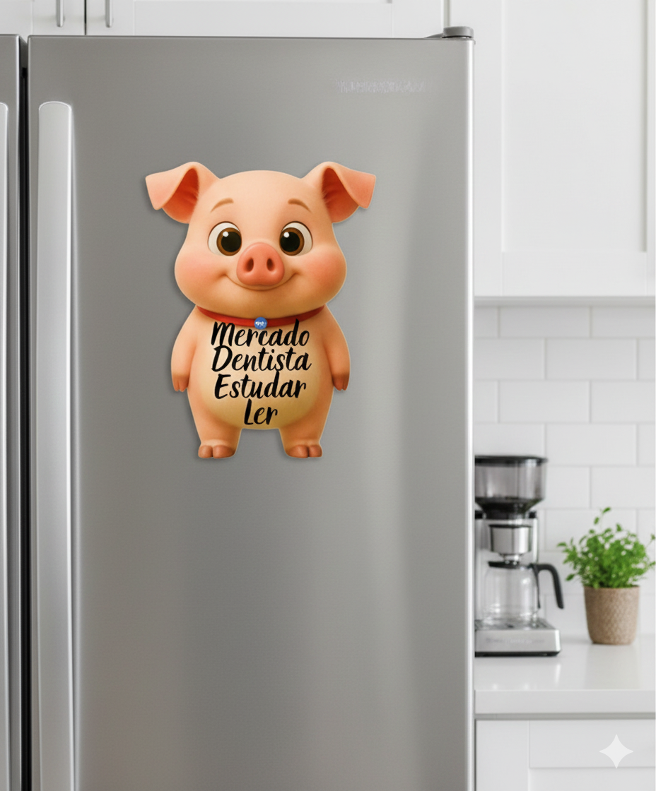 Ímã De Geladeira Porco Grande (40 X 28 Cm) - Lousa Magn.