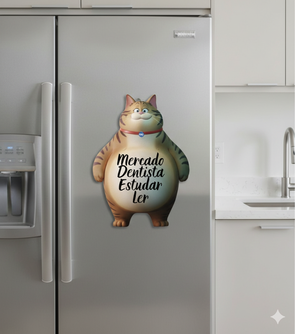 Ímã De Geladeira Gato Grande (28x40) - Lousa Magn.