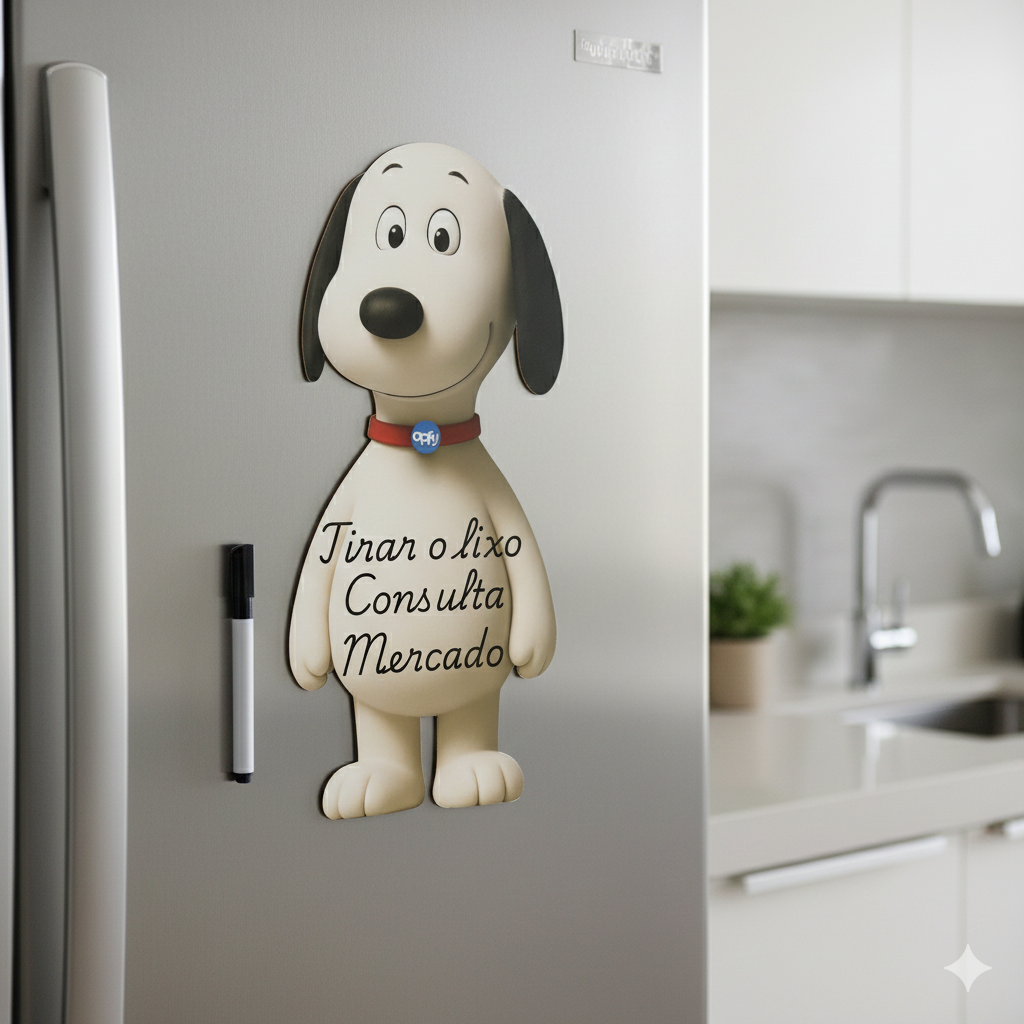 Ímã De Geladeira Snoopy Grande (28x40) - Lousa Magn.