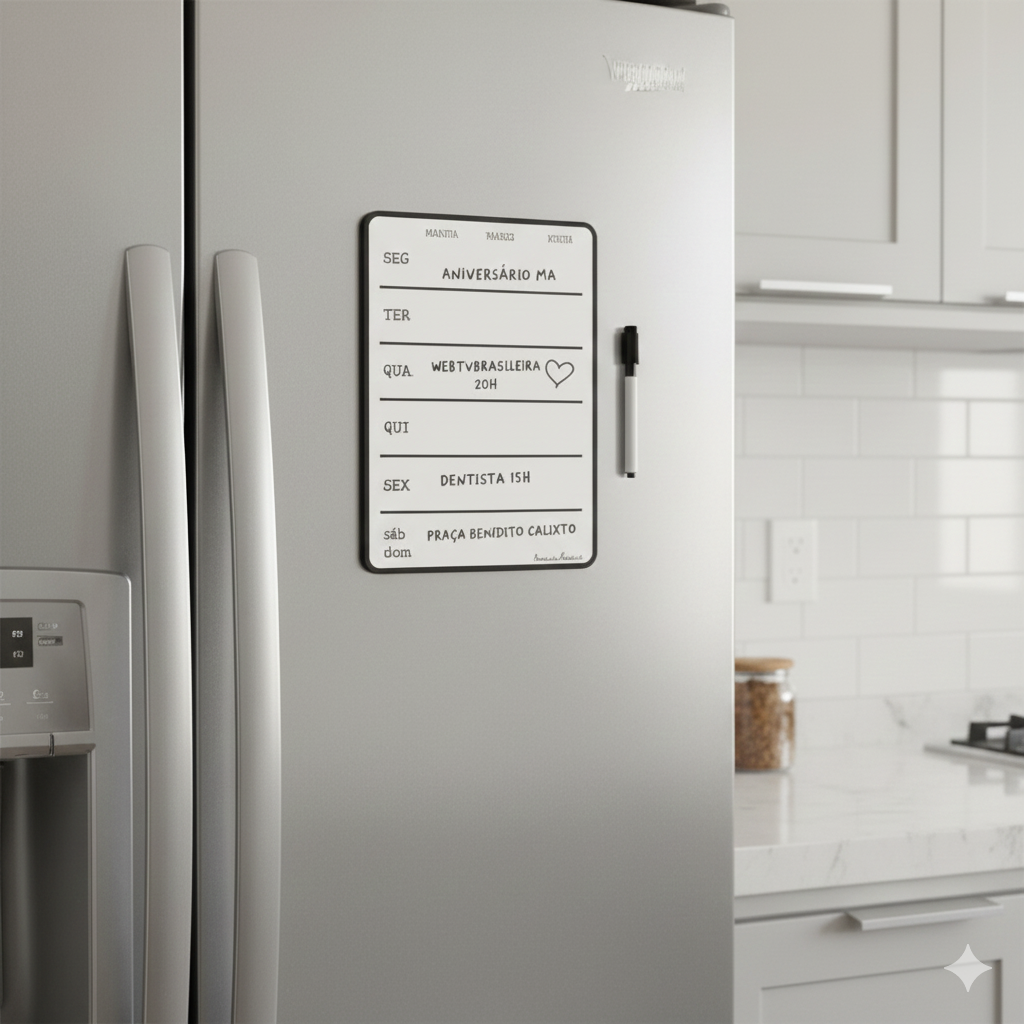 Quadro Lousa Magnetica 25x19 Semanal Geladeira Planner Dieta