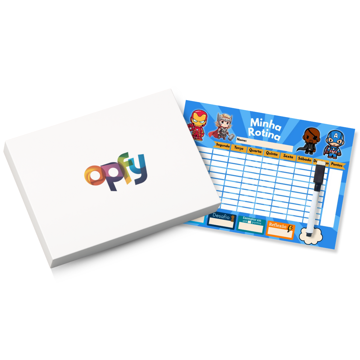 Quadro Do Incentivo Infantil - Tema Heróis Educativo Opfy