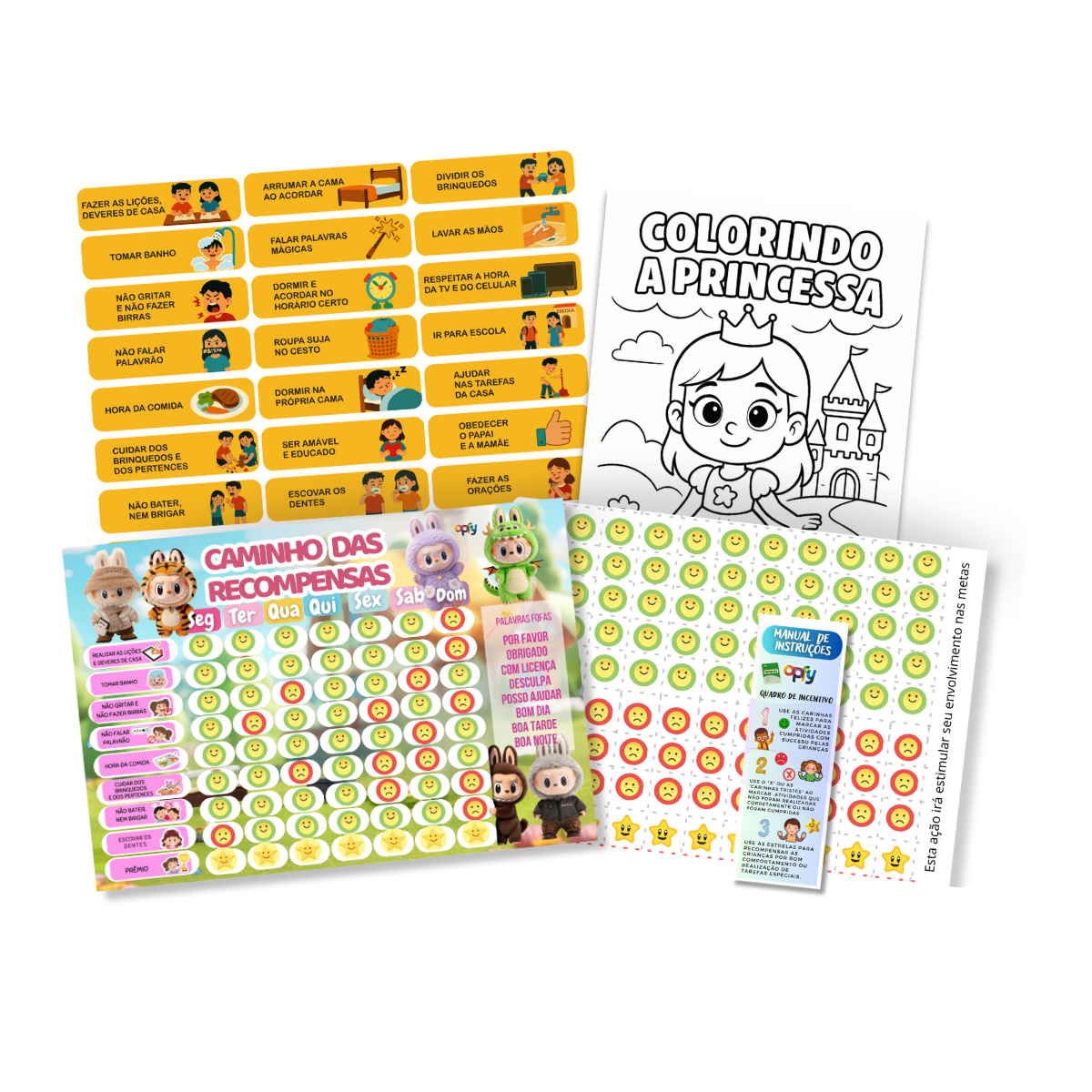 Quadro De Tarefas E Incentivo Infantil Labubu