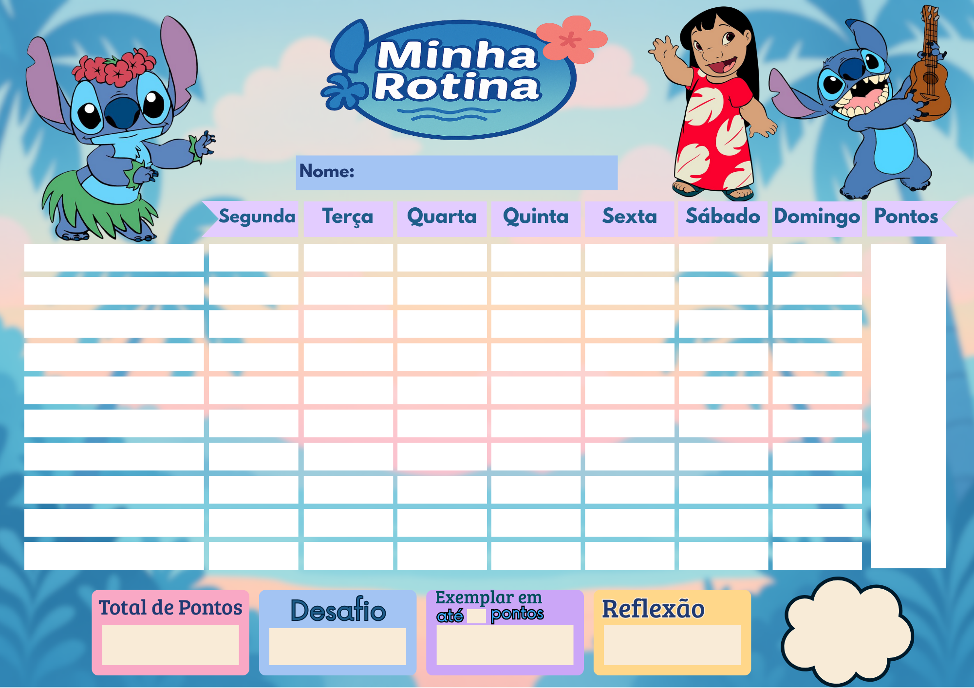 Quadro Do Incentivo Educativo Infantil Tema Stitch - Opfy